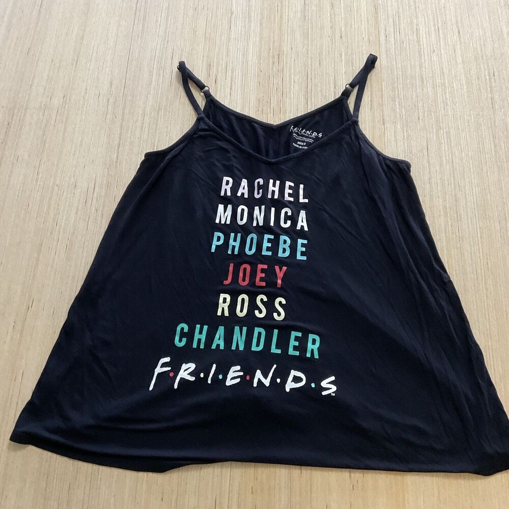 Friends Tv Series Women Black Size 2 (L/XL) Sleepwear Top  Flowy Character Name